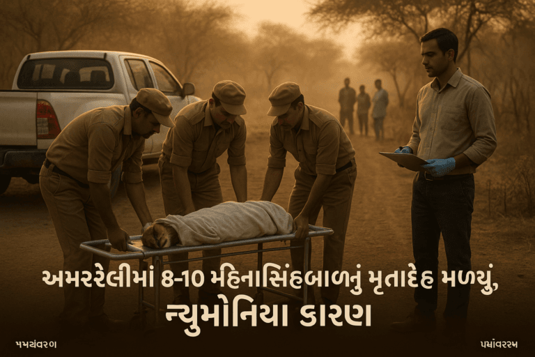 અમરેલીમાં 8 થી 10 માસના સિંહબાળનો મૃતદેહ મળ્યો, વનવિભાગે ન્યુમોનિયાને મારણાનું કારણ જાહેર કર્યું