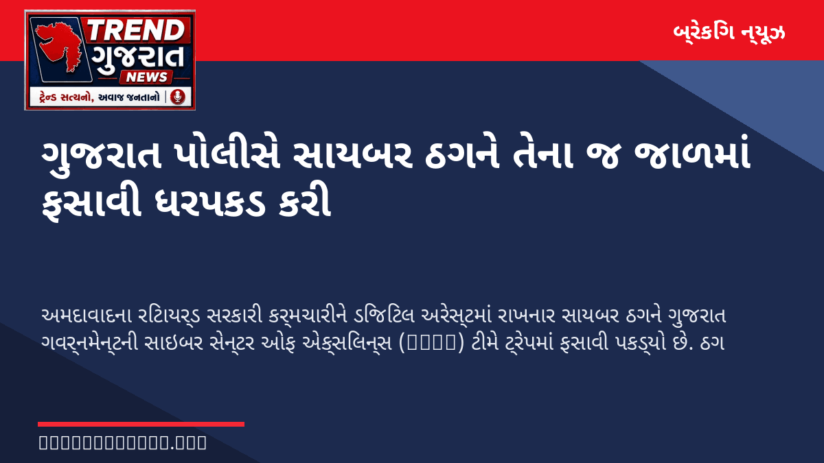 ગુજરાત પોલીસે સાયબર ઠગને તેના જ જાળમાં ફસાવી ધરપકડ કરી